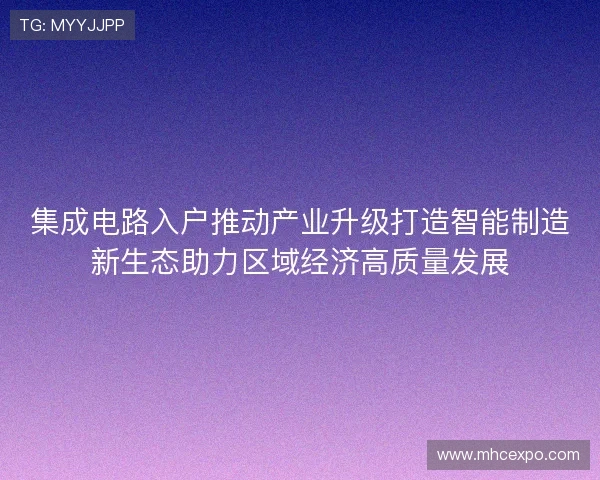 集成电路入户推动产业升级打造智能制造新生态助力区域经济高质量发展